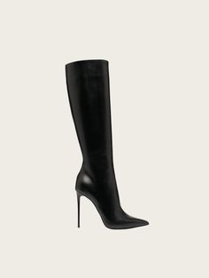 Brand Description: The Prestyn High-Stiletto Boots redefine modern elegance with a daring and sleek silhouette. These boots are crafted from premium PU leather, offering a refined, glossy finish that instantly elevates any outfit. With a 12cm stiletto heel, they add a confident lift while maintaining comfort through soft lining and a structured design. Perfect for nights out, formal events, or making a statement in everyday wear, these boots elongate the leg and exude a sophisticated, bold charm Sleek Heeled Boots With 4-inch Heel For Formal Occasions, Elegant 4-inch Heel Boots For Work, Sleek Tall High Shaft Boots, Sleek Tall Boots With High Shaft, Fitted Luxury Knee-high Boots For Work, Luxury Fitted Knee-high Boots For Work, Elegant Boots With 4-inch Heel For Night Out, Tall Boots For Evening Wear, Pointed Toe High Boots For Night Out