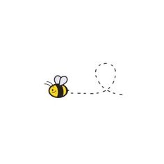 a drawing of a bee flying in the air