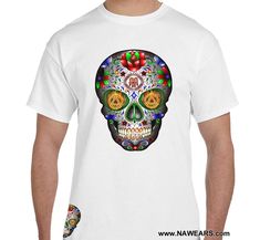 AA - Sugar Skull V.2 SS/LS Tee - nawears Aa Symbol, Troy Ny, Sugar Skull Design, Candy Skulls, Skull Tee, Glow Effect, Detailed Design, Image Transfer, Sugar Skull