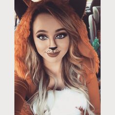 Womens Fox Costume, Fox Halloween Makeup For Women, Fox Make Up Halloween, Cute Fox Makeup, Diy Fox Costume Women, Fox Eye Makeup Halloween, Easy Fox Makeup Halloween, Fox Makeup Kids