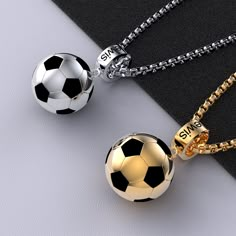 Free shipping over $39.99 Handling time>> Ship within 3-7 working days after payment. Fast refund>>Money Back Guarantee. This necklace is designed for Soccer Football fans. A delicate golden Soccer pendant hangs from a ring that can be engraved with your name. personalized soccer necklace is the best gift for soccer fans to celebrate the World Cup. Description: Color: Silver, Gold Material: Stainless steel Chain Length: 14", 16", 18", 20", 22" Dear Customers:We thank you for your purchase in our Soccer Aesthetic Outfit, Soccer Gift Ideas, Football Things, Soccer Necklace, Soccer Jewelry, Football Jewelry, Football Necklace, Mens Necklace Pendant, Graduation Jewelry