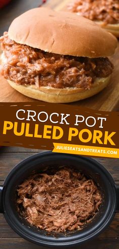 Looking for an easy main dish recipe? Learn how to make delicious pulled pork in your slow cooker! This simple dinner recipe makes the best sandwiches. Save this pin for later! Easy Pulled Pork Crock Pot, Crockpot Pulled Pork Bbq, Crock Pot Pulled Pork, Pulled Pork Recipe Slow Cooker, Bbq Pulled Pork Recipe, Dinner Crockpot, Slow Cooked Pulled Pork