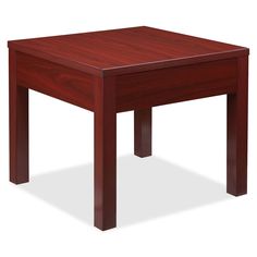 a square wooden table with one leg extended