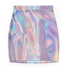 Super stretchy and durable polyester mini skirt. Vibrant, high-quality sublimation print across the front and back. Size range XXS-2XL. Space Cowboy Bachelorette, 2000s Aesthetic Party, Holographic Clothes, Colourful Sneakers, Holographic Skirt, Cowboy Bachelorette, Space Cowgirl Costume, Hangout Festival, Female Closet