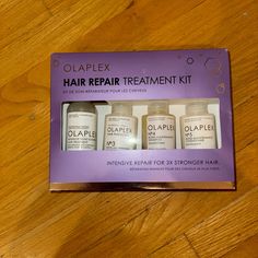 Olaplex Hair Repair Treatment Kit (Brand New/Unopened). Comes With Four Products: Intensive Bond Building Hair Treatment, Hair Protector, Bond Maintenance Shampoo, And Bond Maintenance Conditioner. Never Been Opened, Good For 12 Months Upon Opening. More Details In Photos On Box. Smoke/Pet Free Home Stylist Kit, Olaplex Shampoo, Hair Repair Treatments, Hair Kit, Hair Color Purple, Clarifying Shampoo, Hair Color For Women, Hair Repair, Dry Shampoo