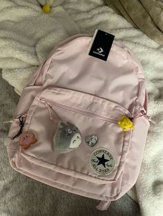 Pretty Backpacks Aesthetic, Backpack Inspo For School, Pink School Bag Aesthetic, Converse School Bag, Nike Pink Backpack, Pink Converse Backpack, Converse Backpack Aesthetic, Cute School Backpack