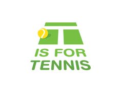 the logo for tennis is for tennis, with a yellow ball on top of it