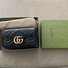 Quilted Leather Shoulder Bag With Brass Hardware And Chain. Used; Very Good Condition Classic Quilted Gucci Shoulder Bag, Gucci Quilted Leather Shoulder Bag, Luxury Quilted Gucci Bag, Marmont Super Mini, Gucci Clutch Shoulder Bag With Gold-tone Hardware, Luxury Gucci Bag With Gold-tone Hardware, Bags Gucci, Gucci Gg Marmont, Gg Marmont