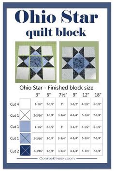 an image of the ohio star quilt block pattern