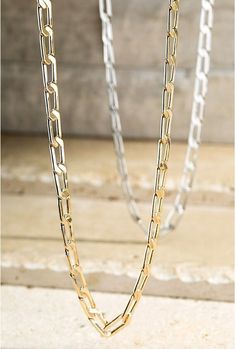 "Yellow gold plated, elongated curb, 5mm wide, 14\" in length with 3\" chain ext." Cheap Cable Chain Jewelry, Necklace Combo, Everyday Necklace, Chain Choker Necklace, Chain Choker, Brass Metal, Curb Chain, Silver Bracelets, Chains Necklace