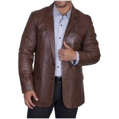 Mens Western Pure Leather Dark Brown Sportcoat Blazer Western Blazer, Brown Sport Coat, Leather Craftsmen, Leather Blazer Jacket, Leather Jacket Style, Leather Company, Reading Shirts, Men's Leather Jacket, Leather Wear