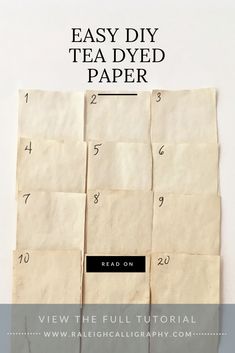 the instructions for how to make tea dyed paper