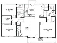 a floor plan for a small house with two bedroom and an attached living room area