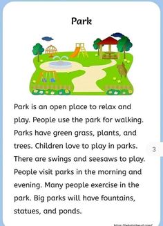 a page from the children's book park