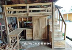 desain 1 tempat tidur tingkat jati, model set tempat tidur tingkat jati, 1 set tempat tidur tingkat