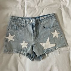 Literally Never Worn! Super Fun And A Unique Pair Of Shorts. High-rise Summer Pants With Built-in Shorts, Summer Denim Cutoff Pants, Summer Cutoff Denim Pants, Blue Cutoff Pants For Spring, Trendy Cutoff Summer Pants, Trendy Summer Cutoff Pants, Summer Denim Shorts, Blank Nyc, Outer Banks