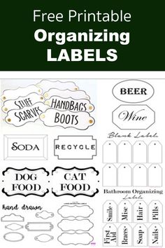 the free printable label for organizing labels