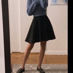 Super Cute Miumiu Skirt, Black With Rhinestone Decors. Little Big To Me, Never Worn It Out. Glamorous Black Skirt For Winter, Glamorous Black Winter Skirt, Chic Miu Miu Skirt For Spring, Black Evening Skirt For Winter, Chic Lined Skirt By Miu Miu, Chic Miu Miu Skirt For Work, Chic Miu Miu Skirt For Workwear, Elegant Miu Miu Skirt, Elegant Miu Miu Skirt For Spring