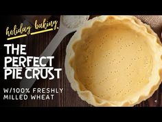 the perfect pie crust is ready to be baked in an old fashioned pie pan, and it