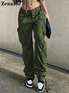 Pockets Aesthetic, Fashion Pants Women's, Street Hip Hop Style, Moda Denim, Denim Workwear, Trendy Pants