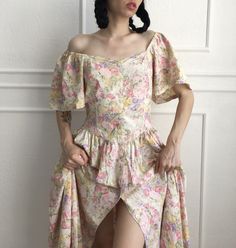 Insanely gorgeous vintage floral maxi dress with puff sleeves and pockets dimensions: The half-girth of the chest in an unstretched form is 42 cm, in an extended form is 44 cm Arm length 26 cm The half-girth of the waist in not stretched 38 cm, but in stretched 42 cm Length 125cm Summer Floral Print Vintage Dress With Puff Sleeves, Summer Floral Print Prairie Dress With Puff Sleeves, Cottagecore Dresses With Ditsy Floral Print And Puff Sleeves, Maxi Dress Puff Sleeve Rococo, Chic Puff Sleeve V-neck Dress With Floral Print, Floral Maxi, Floral Maxi Dress, Vintage Floral, Dress Clothes For Women