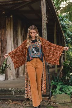 Looks Hippie, Look Hippie Chic, Look Boho Chic, Mode Kimono, Estilo Hippy, Stil Boho