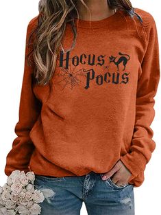 PRICES MAY VARY. 60% polyester, 35% cotton and 5% spandex Imported Pull On closure Machine Wash SOFT FABRIC: These comfy halloween sweatshirt for women are made of cotton blend. When you put on this sanderson sisters sweatshirt, it will give you comfy touch. HAPPY HALLOWEEN SWEATSHIRT: This hocus pocus sweatshirt is nice for spooky season. Hocus pocus letters printed, cat graphic, long sleeve, round neck tops, casual style. All of these features make a great fall pullover tops. ANY OCCASION: Thi Simple Comfy Halloween Costumes, Trending Sweatshirts, Hocus Pocus Shirts, Halloween Sweatshirt For Women, Boo Sweatshirt, Hocus Pocus Sweatshirt, Hocus Pocus Movie, Youtuber Dr, Fall Crewneck Sweatshirt