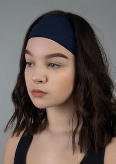 Navy Antimicrobial Yoga Headband Winter Baddie, Forehead Headband, Designer Headbands, Running Headbands, Sweaty Workouts, Workout Headband, Yoga Headband, Shape Of You, Head Shapes