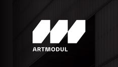 the logo for artmodul is shown against a black background with white letters