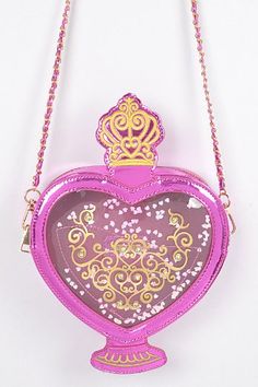 * Embellished Perfume Bag * 8W*7H*2.5D * Polyurethane,Mixed Metal. Pink Heart-shaped Evening Shoulder Bag, Pink Compact Bag For Gifts, Compact Pink Bags For Gifts, Compact Pink Bag For Gifts, Pretty Purses, Funny Bags, Magic Potion, Regina George, Pinterest Ideas