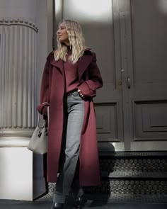 Sourced THE fall outfit 🍇🍷 Comment SHOP below to receive a DM with the link to shop this post on my LTK ⬇ https://liketk.it/4U4A3 . . . . Burgundy coat, burgundy outfit, fall fashion, autumn outfitt #ltkworkwear #ltkseasonal #ltkstyletip Burgundy Shacket Outfit, Burgandy Outfits Women, Burgundy Long Coat Outfit, Long Burgundy Coat Outfit, Burgundy Wool Coat, Burgundy Leather Coat Outfit, Maroon Trench Coat Outfit, Burgundy Christmas Outfit, Burgundy Trench Coat Outfit