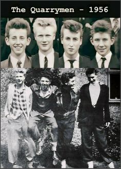 an old black and white photo of young men