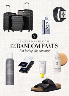 an advertisement for sandroxie com featuring two pieces of luggage and various items