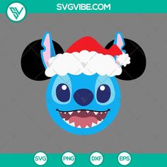 a cartoon character with a santa hat on it's head, and the words svg