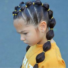 Hair style Mod Hairstyles, Aria Hair, Easy Little Girl Hairstyles, Softball Hairstyles, Girls Hairstyles Easy, Bubble Braids, Long Hairstyle