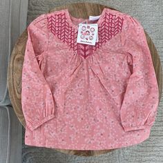 Nwt Size 110 (4-6 Years) Pink Fall Playwear Top, Cute Long Sleeve Printed Tops, Spring Long Sleeve Playtime Shirt, Pink Tops For Playtime In Fall, Spring Long Sleeve Shirt For Playtime, Long Sleeve Shirt For Spring Playtime, Spring Playtime Long Sleeve Shirt, Pink Tops For Playtime During Fall, Spring Printed Tops For Playtime