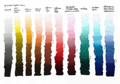 the color chart for different shades of paint