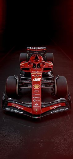 the new ferrari racing car is on display