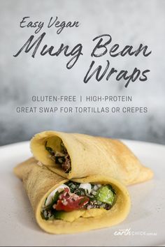 easy-mung-bean-crepes-recipe Vata Foods, Mung Bean Recipes, Gluten Free Tortillas Recipe, Savoury Crepes, Wraps Vegan, Vegan Crepes, Tortillas Recipe, Gluten Free Wraps, Crepes Recipe