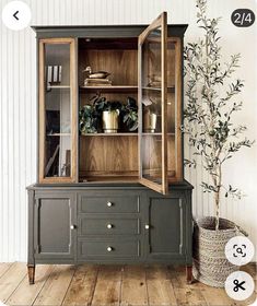 Mcm Hutch, Furniture Makeover Inspiration, Revamp Furniture, Upcycled Furniture Diy, Wainscoting Panels, Using Chalk Paint