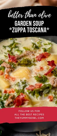 BETTER THAN OLIVE GARDEN SOUP ZUPPA TOSCANA Olive Garden Sausage Soup, Olive Garden Potato Soup, Olive Garden Soup Zuppa, Copycat Olive Garden Soup, Zuppa Toscana Soup Olive Garden, Olive Garden Soup, Zuppa Soup, Olive Garden Soups, Garden Soup