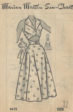 an old fashion sewing pattern for a dress