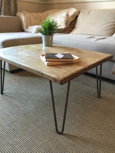 a coffee table with some books on it