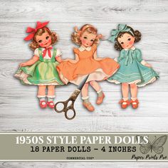 1950s Fashion, Paper Dolls, Art Images, Clip Art, Paintings, Dolls, Art