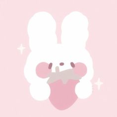 a white rabbit with pink cheeks and ears