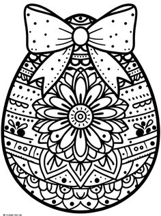 an easter egg with a bow coloring page