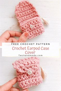 the crochet earpad case is made with yarn