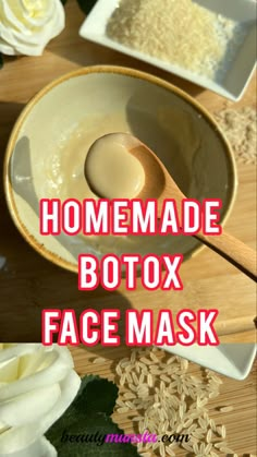 This secret japanese rice face mask is also known as a homemade natural botox face mask because it tightens up wrinkles and amoothens your skin making you look 10 years younger Homemade Skin Tightening Face Mask, Diy Tightening Face Mask, Homemade Botox Anti Aging, Diy Skin Tightening Face, Anti Aging Homemade Face Masks, Face Tightening Mask Diy, Facial Mask Homemade, Better Than Botox Face Mask, Skin Tightening Face Mask Anti Aging