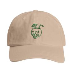 Introducing the Potio Vita Skull & Cocktail Dad Hat - a bold, stylish accessory for those who live life to the fullest. Featuring a unique embroidered logo of a skull holding a cocktail glass, this cap is perfect for adding a touch of edgy fun to your everyday wear. Key Features: Stylish Design: Embroidered with a skull and cocktail glass logo, symbolizing the perfect blend of life's pleasures and a reminder to seize every moment. Premium Material: Made from soft, breathable cotton for maximum comfort. The green camo option is crafted from a durable polyester-cotton blend. Modern Fit: Six-panel, low-profile structure for a sleek, contemporary look. Durable Construction: Four-row stitching on the flat visor ensures the cap maintains its shape and provides effective sun protection. Comfortab Casual Beach Baseball Cap One Size, Trendy Baseball Cap For Beach With Curved Brim, Trendy Beach Baseball Cap With Curved Brim, Trendy Baseball Cap With Curved Brim For Beach, Cotton Baseball Cap For Beach, Trendy Dad Hat Baseball Cap For Vacation, Trendy Baseball Cap For Beach Season, Trendy Dad Hat With Curved Brim For Beach, Trendy Adjustable Baseball Cap For Beach