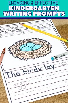 a bird's nest is on top of a paper with the words engaging and effective writing